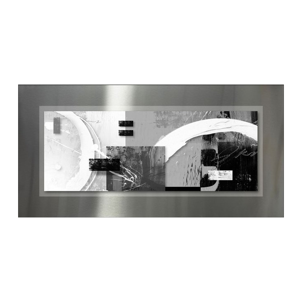 PRO ART Alu-Dibond Bild ABSTRACT – Modernes geometrisches Kunstwerk in Mehrfarbig im Querformat - Bild 1
