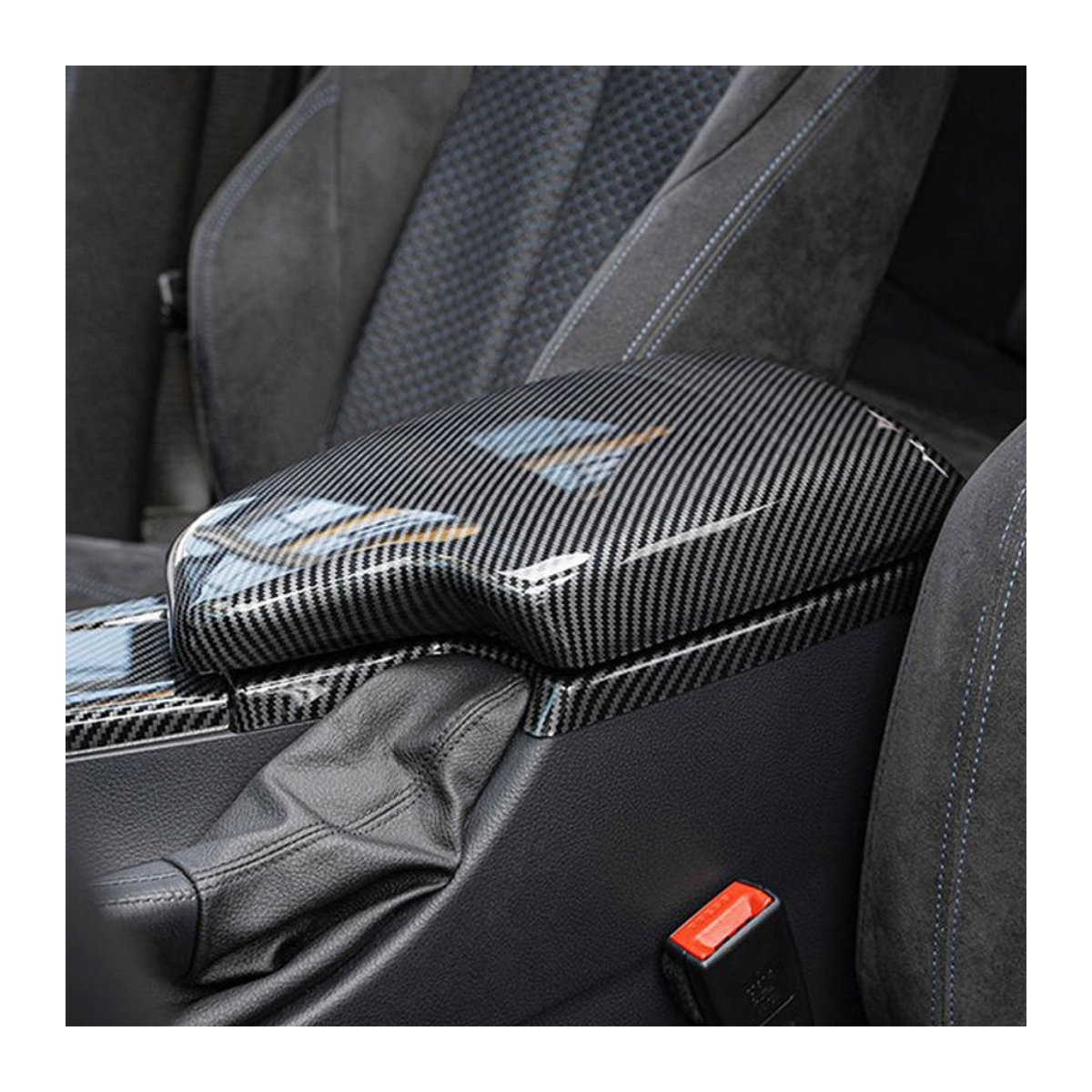 Probright Carbon Faser Center Konsole Deckel und Armlehnen Box Schutzhülle für BMW 3er und 4er Serie F30 F31 F34 F36 3GT in Schwarz - Bild 1