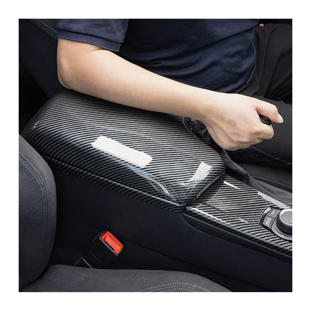 Probright Carbon Faser Center Konsole Deckel und Armlehnen Box Schutzhülle für BMW 3er und 4er Serie F30 F31 F34 F36 3GT in Schwarz - Bild 3