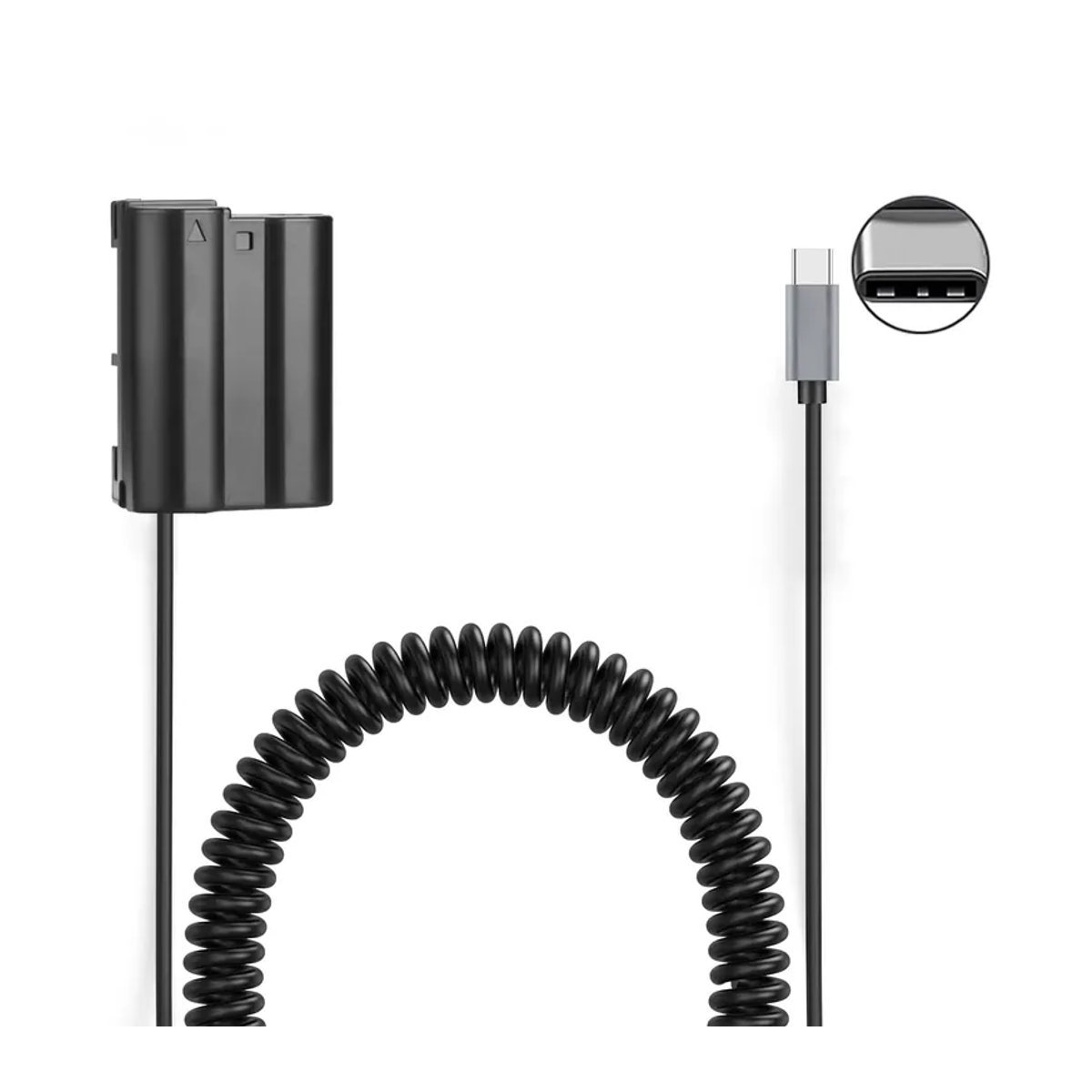 Probty USB-C-Netzteilanschluss EP-5B EN-EL15 Dummy-Akku-Set für Nikon Z5, Z6, Z6 II, Z7, Z7 II, Z8, D500, D610, D750, D780, D800 in Schwarz - Bild 6