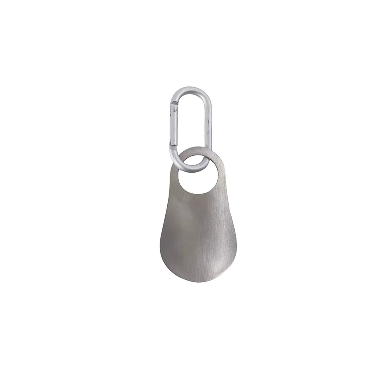 Professioneller Schuhlöffel mit Karabiner von vmuchsafe aus Edelstahl in Silber, Länge: 7,5 cm - Bild 2