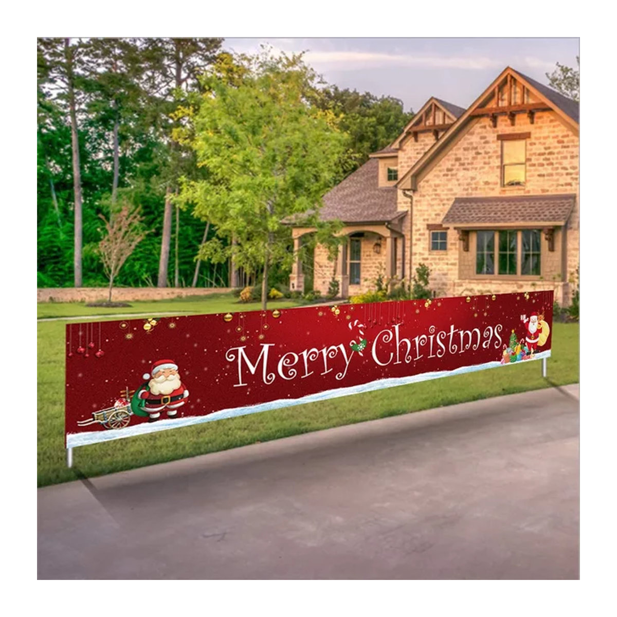 Projekt • William Frohe Weihnachten Banner in Rot, hängende Weihnachtsdeko aus Textil, Länge: 300 cm - Bild 1