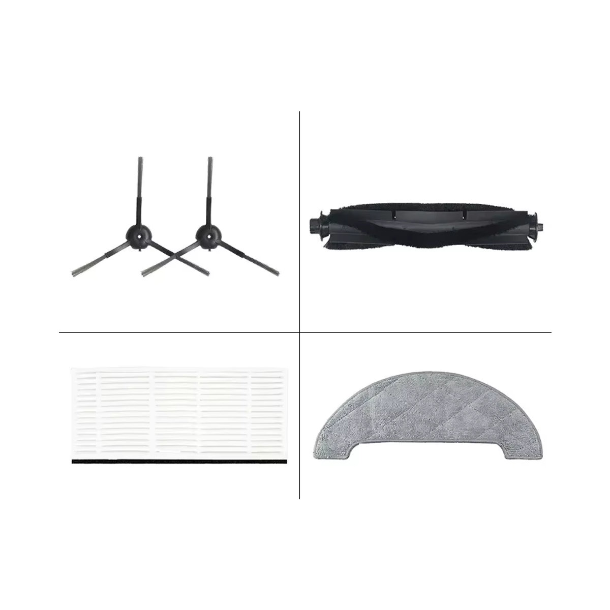 Proscenic M8 Pro Zubehör-Set in Schwarz mit Hauptseitenbürste, Hepa-Filter, Mopp-Tuch und Staubbeuteln - Bild 3