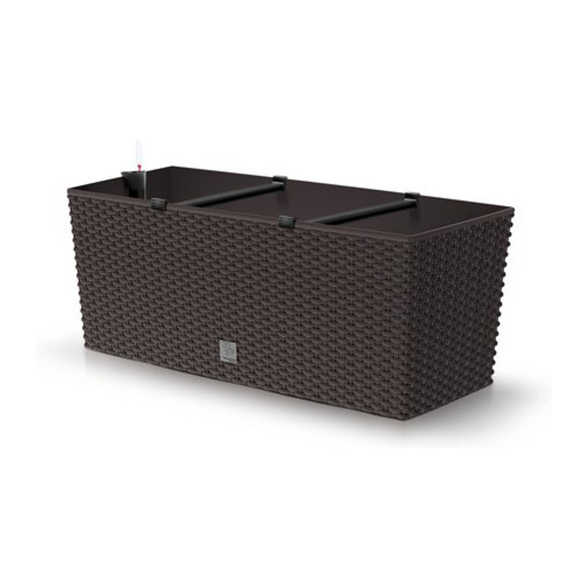PROSPERPLAST Blumenkasten Rato aus Kunststoff in Braun, B/H/L: 330 x 320 x 800 mm - Bild 1