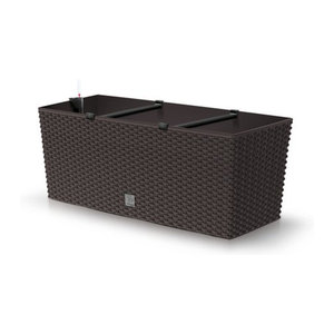 PROSPERPLAST Blumenkasten Rato aus Kunststoff in Braun, B/H/L: 330 x 320 x 800 mm