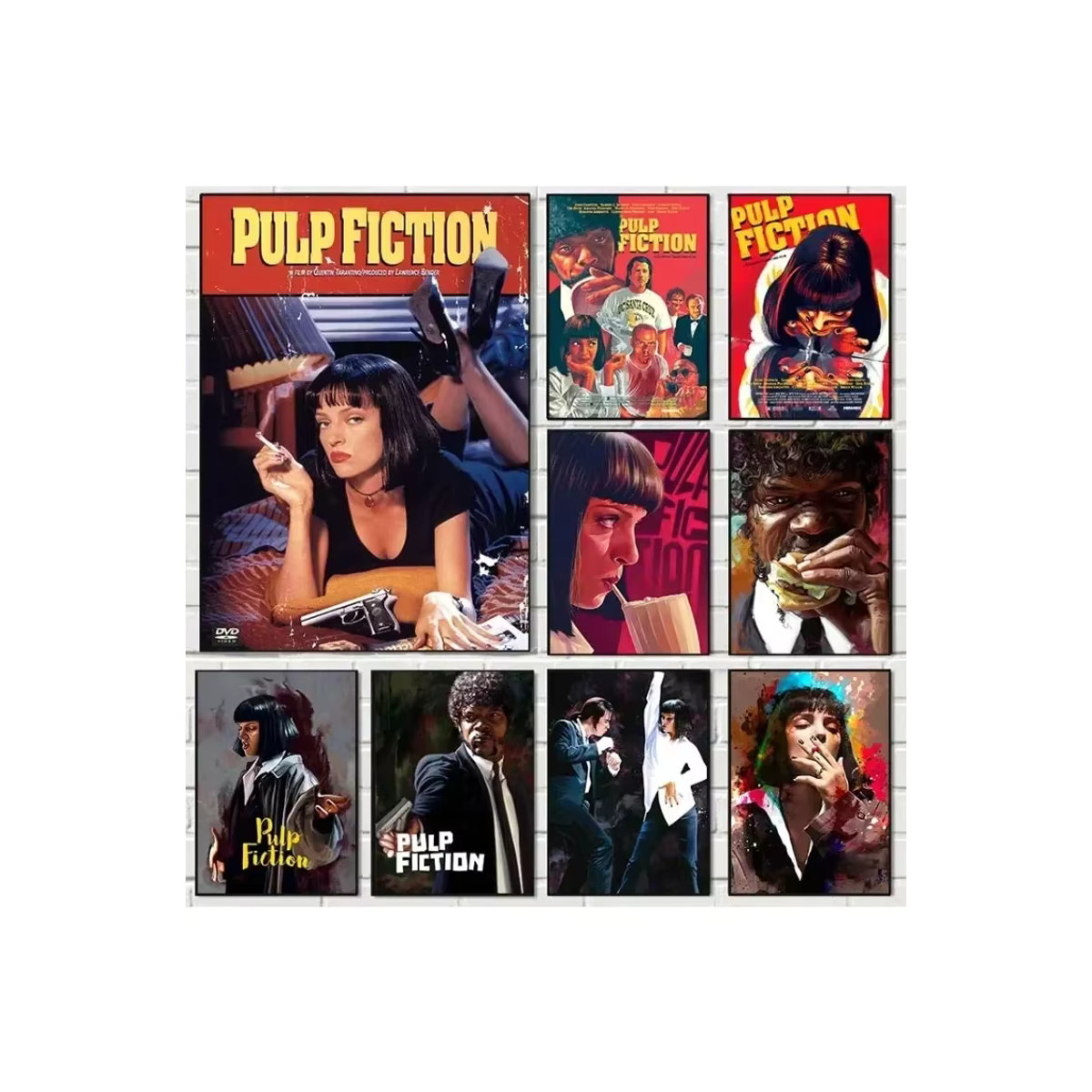 Pulp Fiction Leinwand Wandkunst von Potdemiel als modernes Film-Porträt in Hochformat und Mehrfarbig - Bild 2