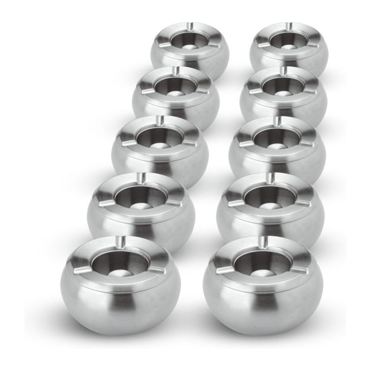 PULSIVA Windaschenbecher Glasgow, 10er Pack, silber, rund, Durchmesser: 11 cm, Höhe: 6 cm - Bild 1