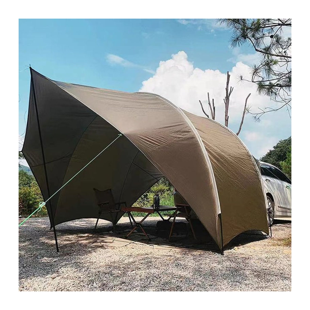Pumbba Outdoor-Baldachin Zelt mit Seitenwänden, Wasserdichter Garten-Pavillon und Sonnenschutz-Tarp in Schwarz oder Beige - Bild 1