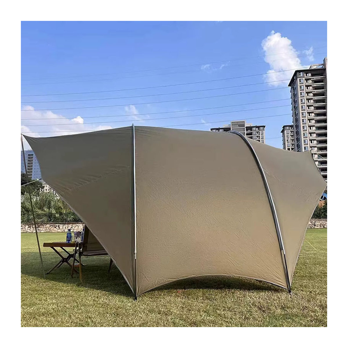 Pumbba Outdoor-Baldachin Zelt mit Seitenwänden, Wasserdichter Garten-Pavillon und Sonnenschutz-Tarp in Schwarz oder Beige - Bild 3