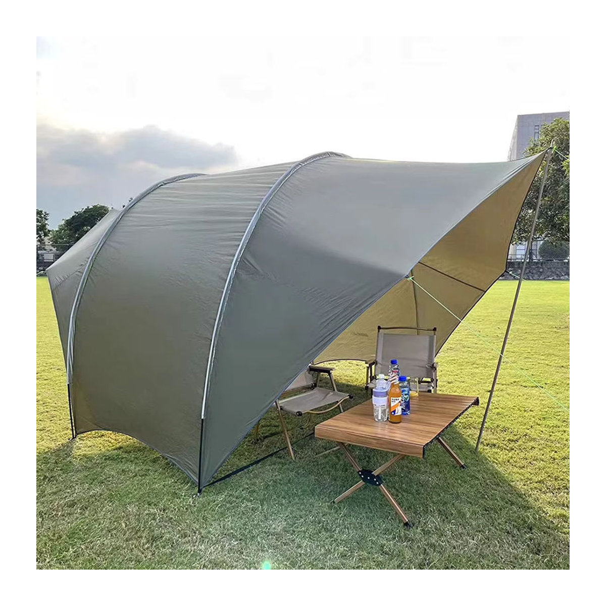 Pumbba Outdoor-Baldachin Zelt mit Seitenwänden, Wasserdichter Garten-Pavillon und Sonnenschutz-Tarp in Schwarz oder Beige - Bild 4