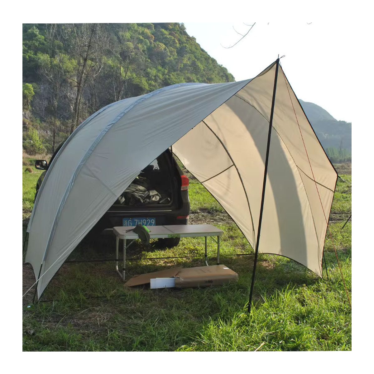 Pumbba Outdoor-Baldachin Zelt mit Seitenwänden, Wasserdichter Garten-Pavillon und Sonnenschutz-Tarp in Schwarz oder Beige - Bild 6