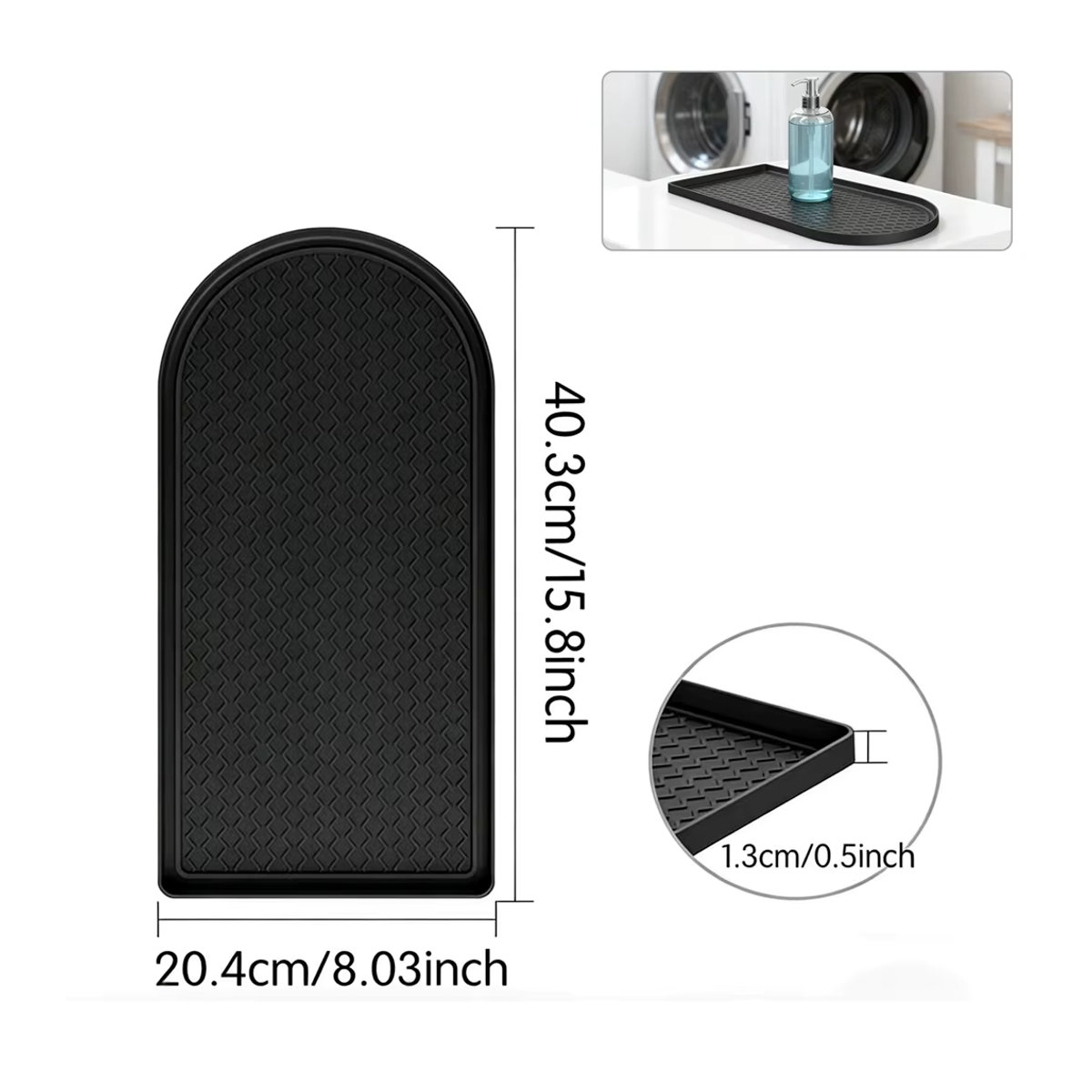 Punana Silikon-Kaffeematte in Schwarz, auslaufsichere Bar-Matte für Kaffeemaschinen und Standmixer, B/T: 40 x 20 cm - Bild 2