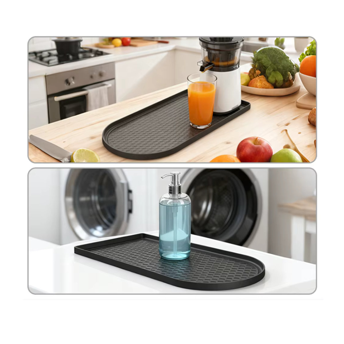 Punana Silikon-Kaffeematte in Schwarz, auslaufsichere Bar-Matte für Kaffeemaschinen und Standmixer, B/T: 40 x 20 cm - Bild 3