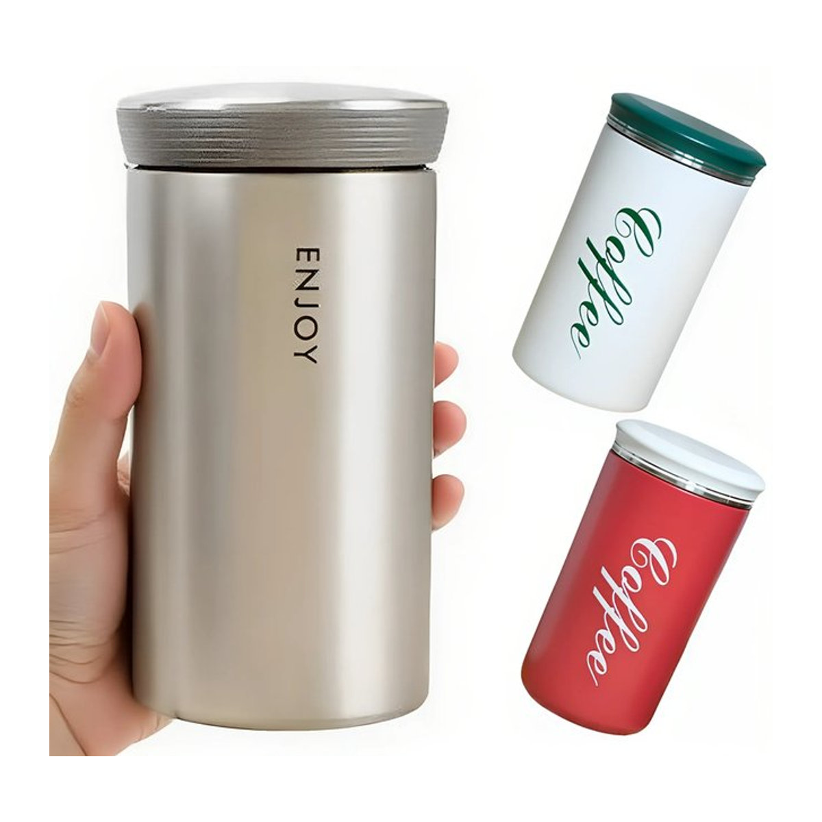 Punana Thermo-Wasserflasche aus Edelstahl in Rot, 350 ml, für heiße und kalte Getränke - Bild 1