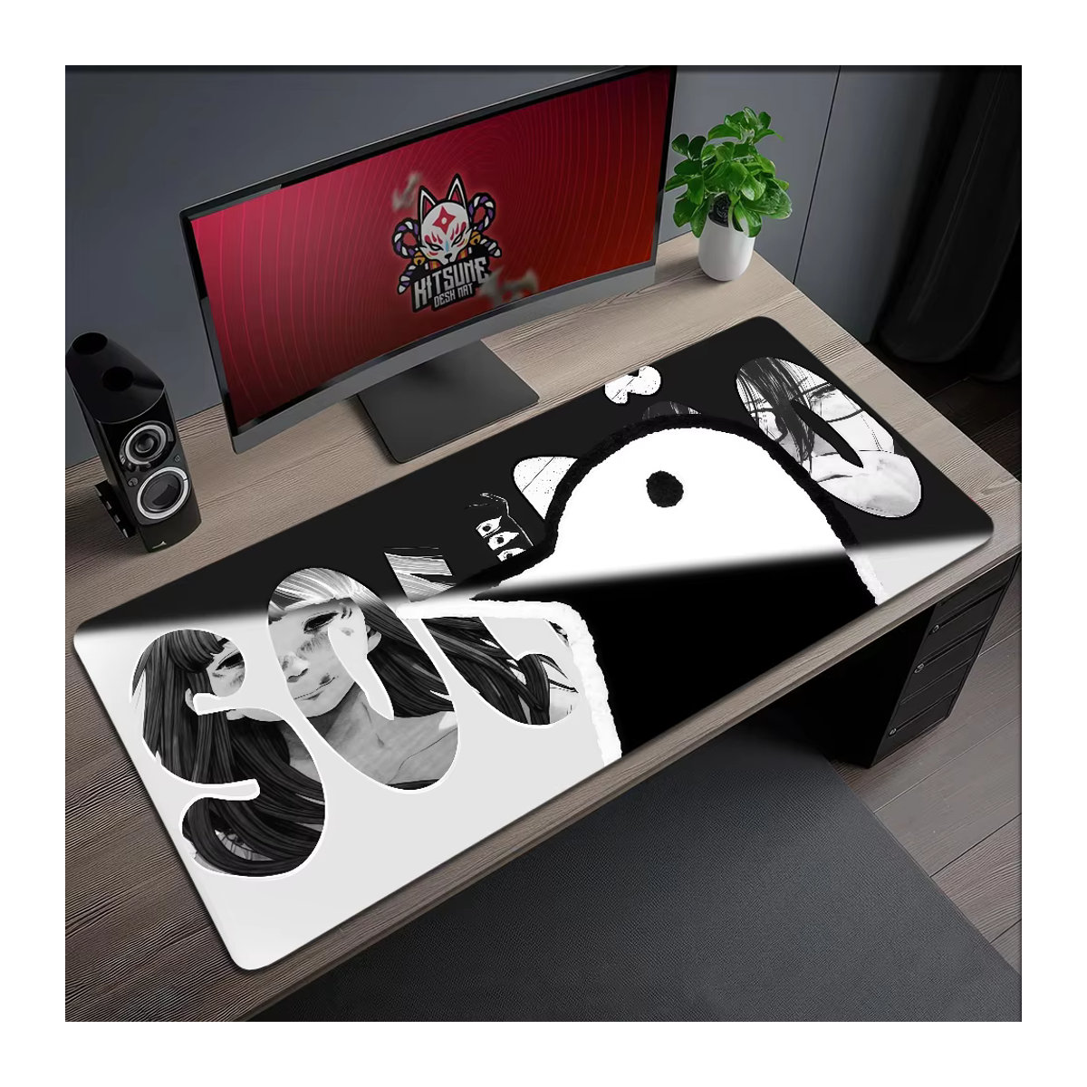 Punpun XXL Schreibtischmatte aus Gummi, rutschfestes Gaming-Mauspad im Comic-Design, mehrfarbig, rechteckig - Bild 5