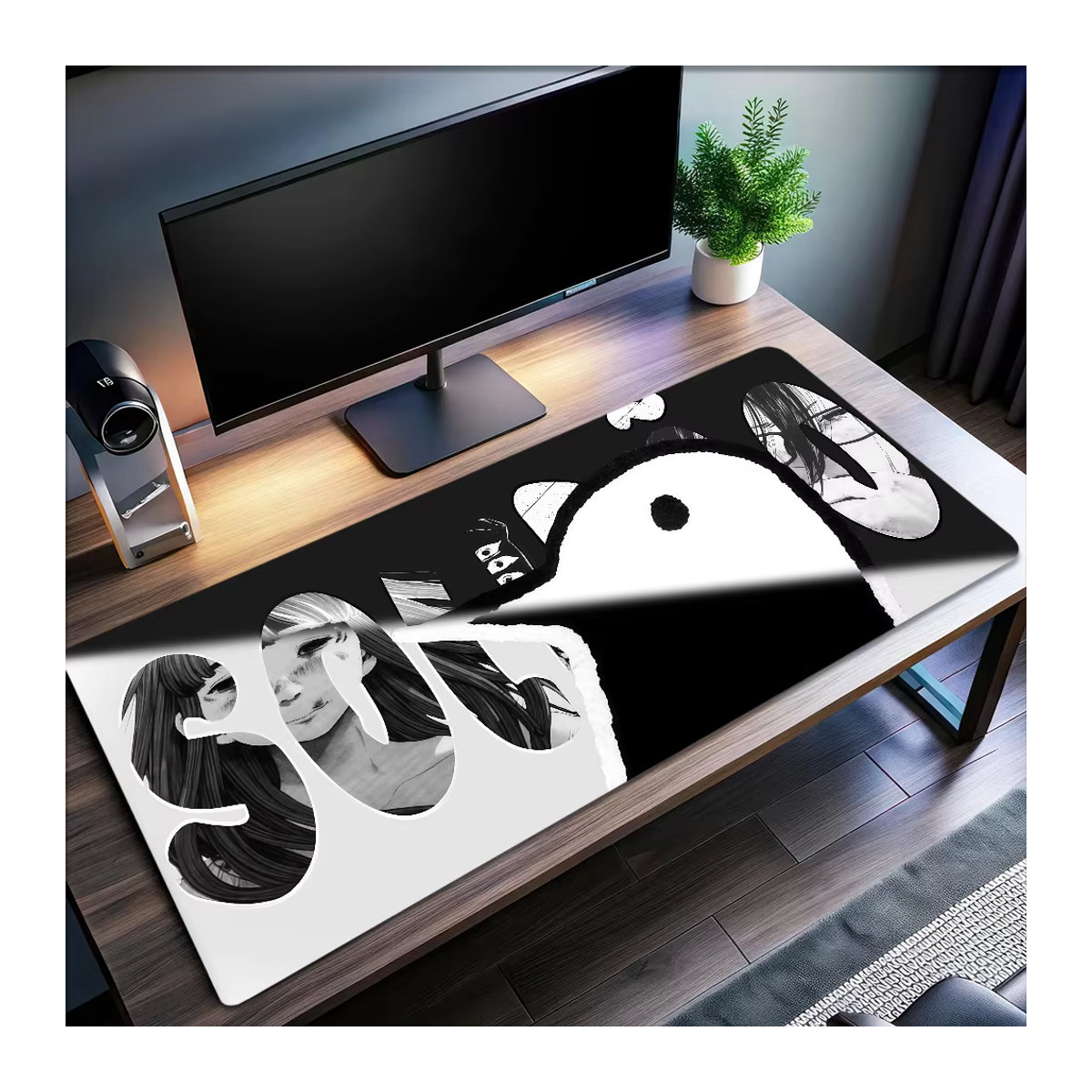 Punpun XXL Schreibtischmatte aus Gummi, rutschfestes Gaming-Mauspad im Comic-Design, mehrfarbig, rechteckig - Bild 6