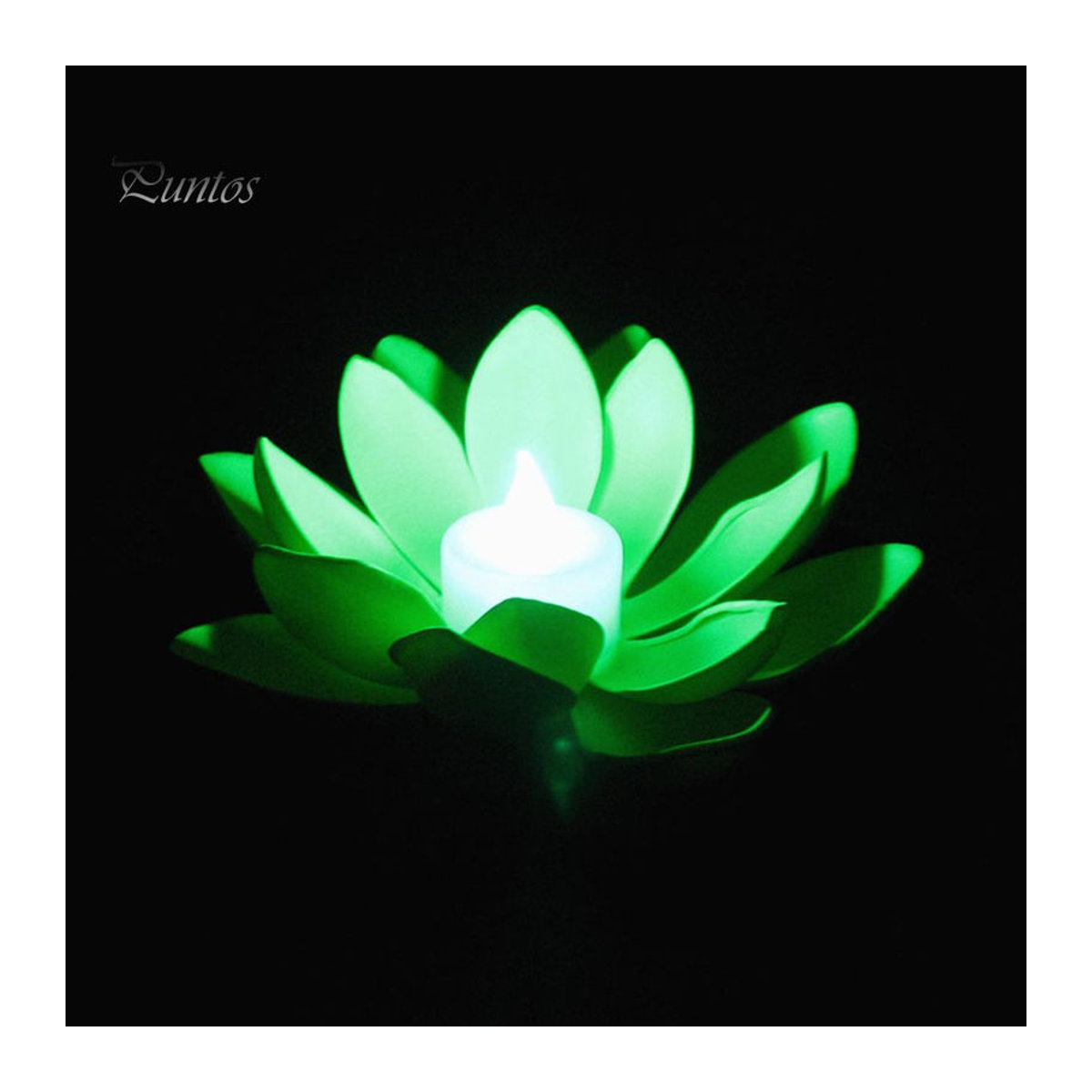 Puntos Künstliche Lotusblume mit LED-Licht in Rosa für Gartenteich und Schwimmbad - Bild 3
