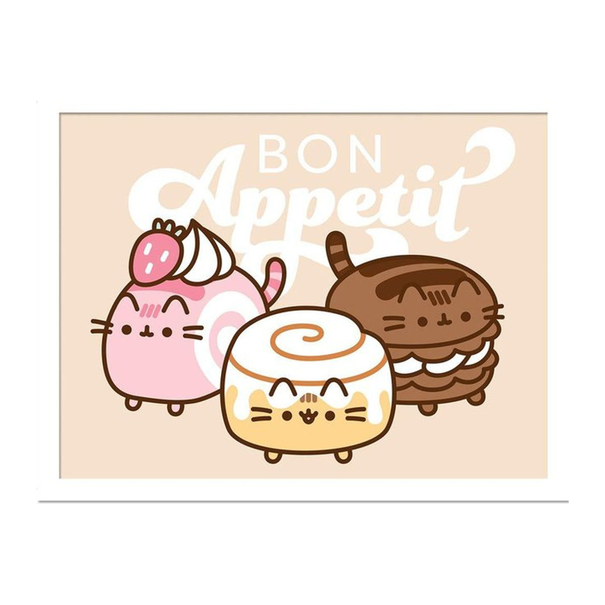 Pusheen Bon Appetit Gerahmtes Poster in Schwarz, B: 30 cm, H: 40 cm - Bild 1