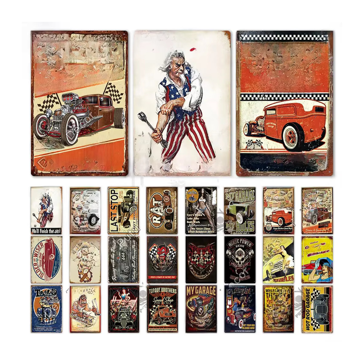 Putuo Decor My Garage Metallschild im Vintage-Stil, mehrfarbiges Wandbild für Garage und Bar, B/H: 30 x 20 cm - Bild 4