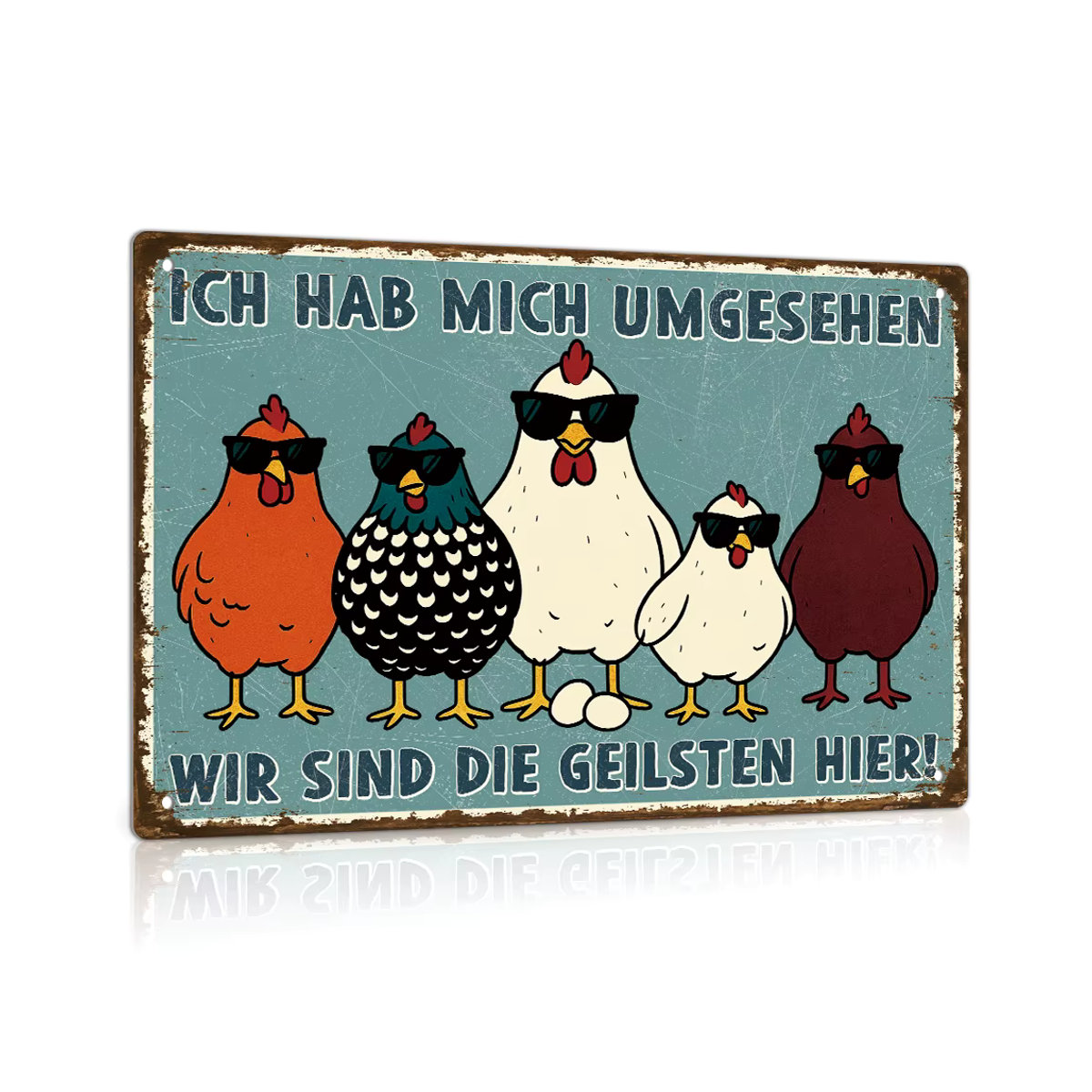 Putuo Decor Vintage Metallschild UMGESEHEN WIR SIND DIE GEILSTEN Wandkunst-Dekoration in Querformat, mehrfarbig, B/H: 30 x 20 cm - Bild 2