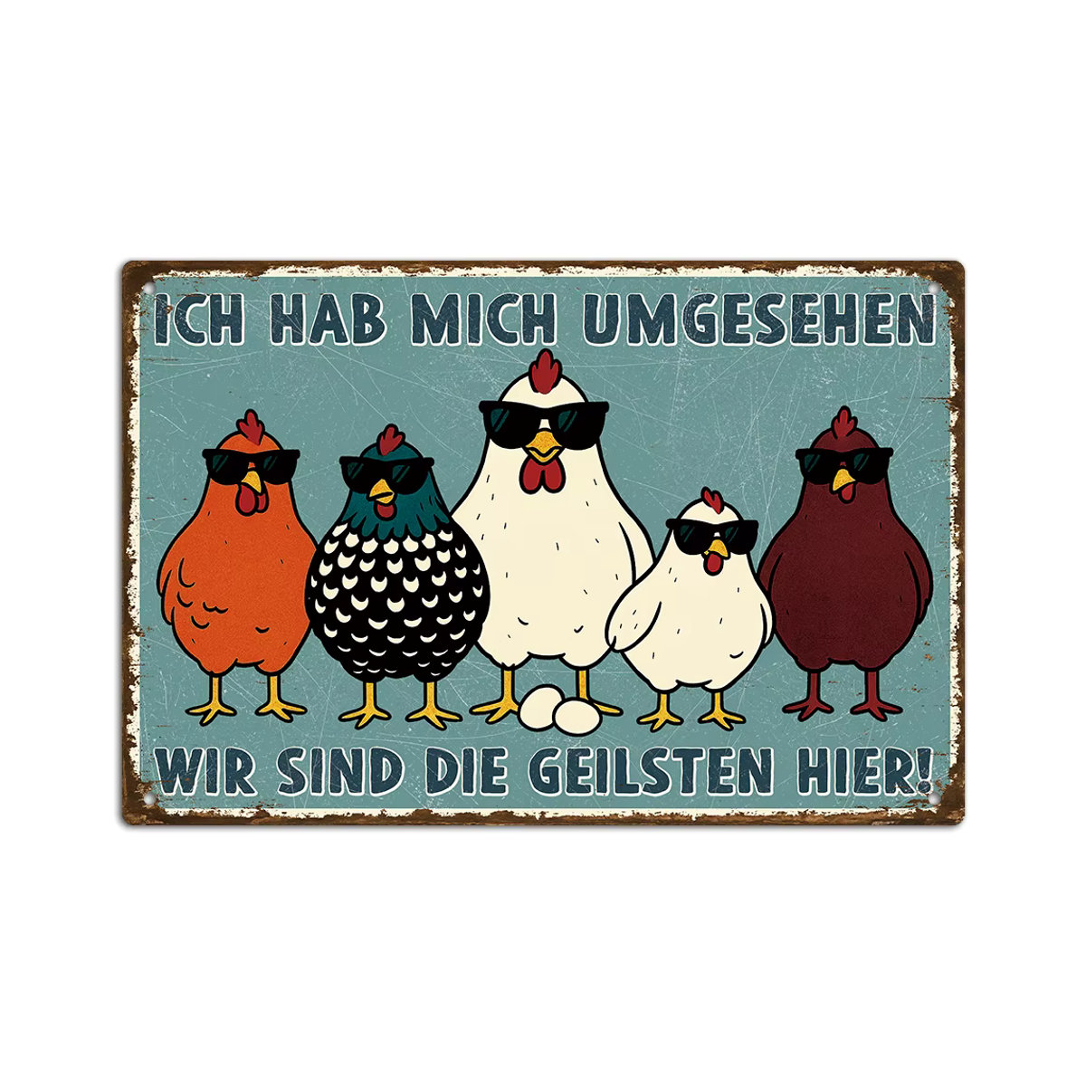 Putuo Decor Vintage Metallschild UMGESEHEN WIR SIND DIE GEILSTEN Wandkunst-Dekoration in Querformat, mehrfarbig, B/H: 30 x 20 cm - Bild 6