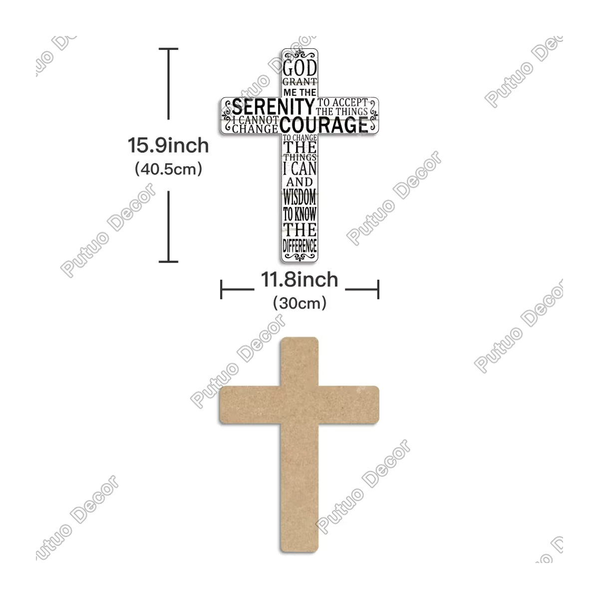 Putuo Dekor Mexikanisches Kruzifix aus Holz als Wanddeko mit Madonna-Motiv, mehrfarbig, B: 40,39 cm, H: 30 cm - Bild 4