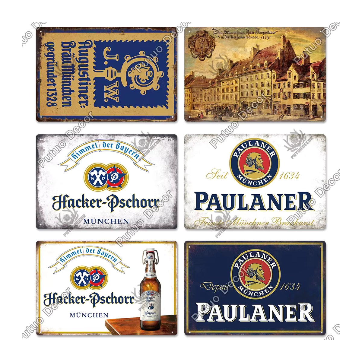 Putuo Dekor Vintage Bier Metallschild Wanddekoration mehrfarbig B/H: 30 x 19,81 cm - Bild 3