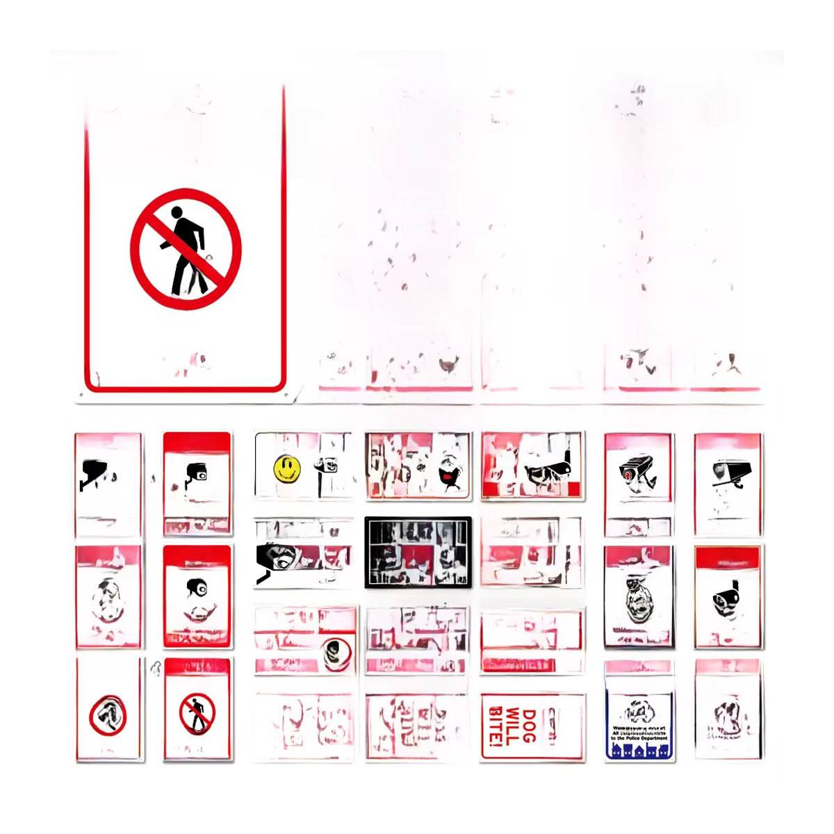 Putuo Dekor Warnschild Metall Kein Betreten und Videoüberwachung Wandkunst Plakette in Weiß, B: 20,32 cm, H: 30 cm - Bild 3