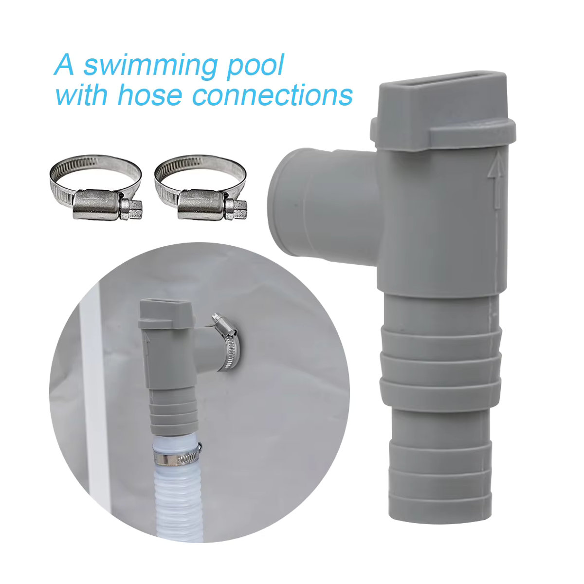 PVC Pool Filter Pumpe Adapter aus Kunststoff mit 32mm Auf/Off Kolbenventil für Pool Schlauch Zubehör - Bild 4