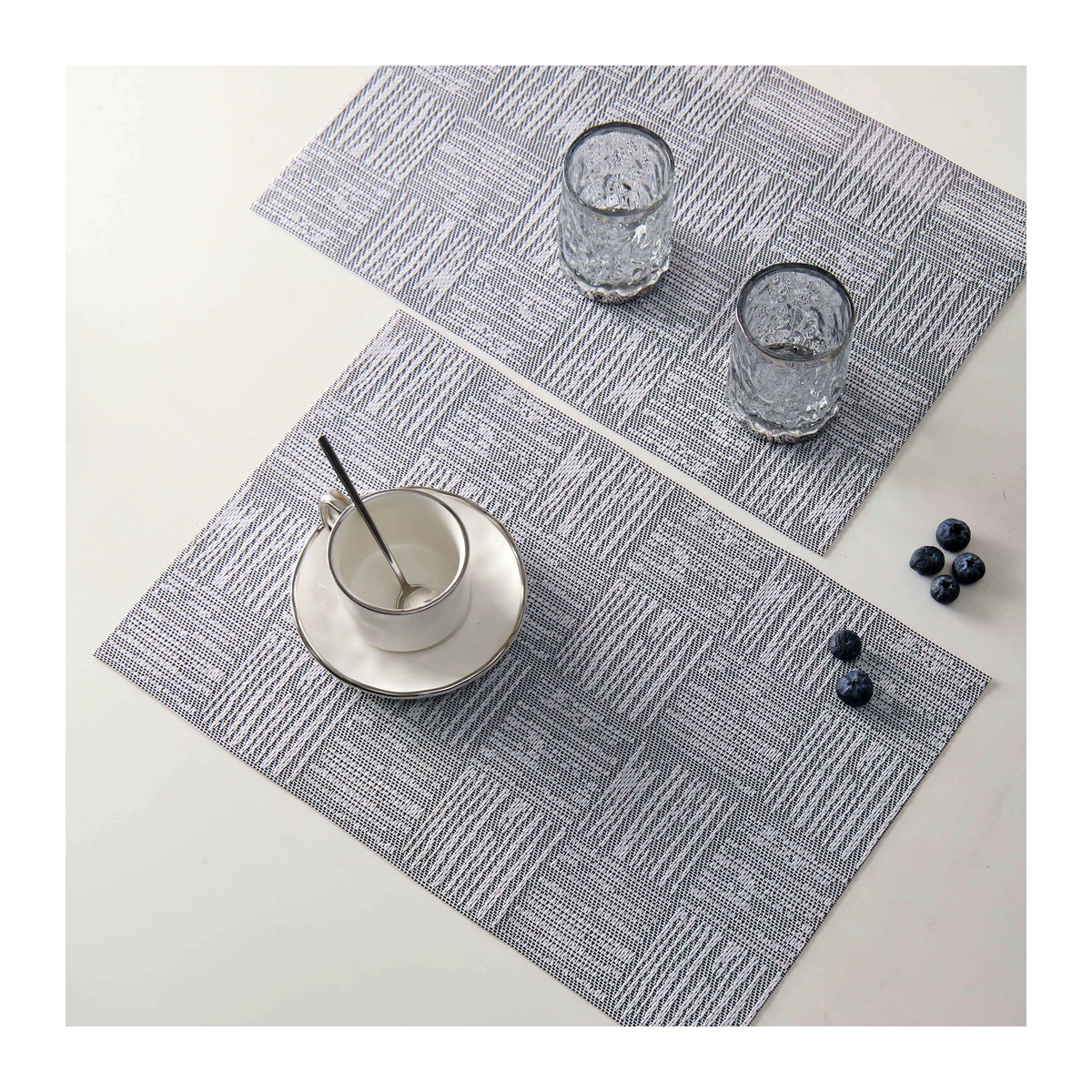 PVC Woven Tischset Tabletex rutschfeste Platzmatte grau - Bild 4