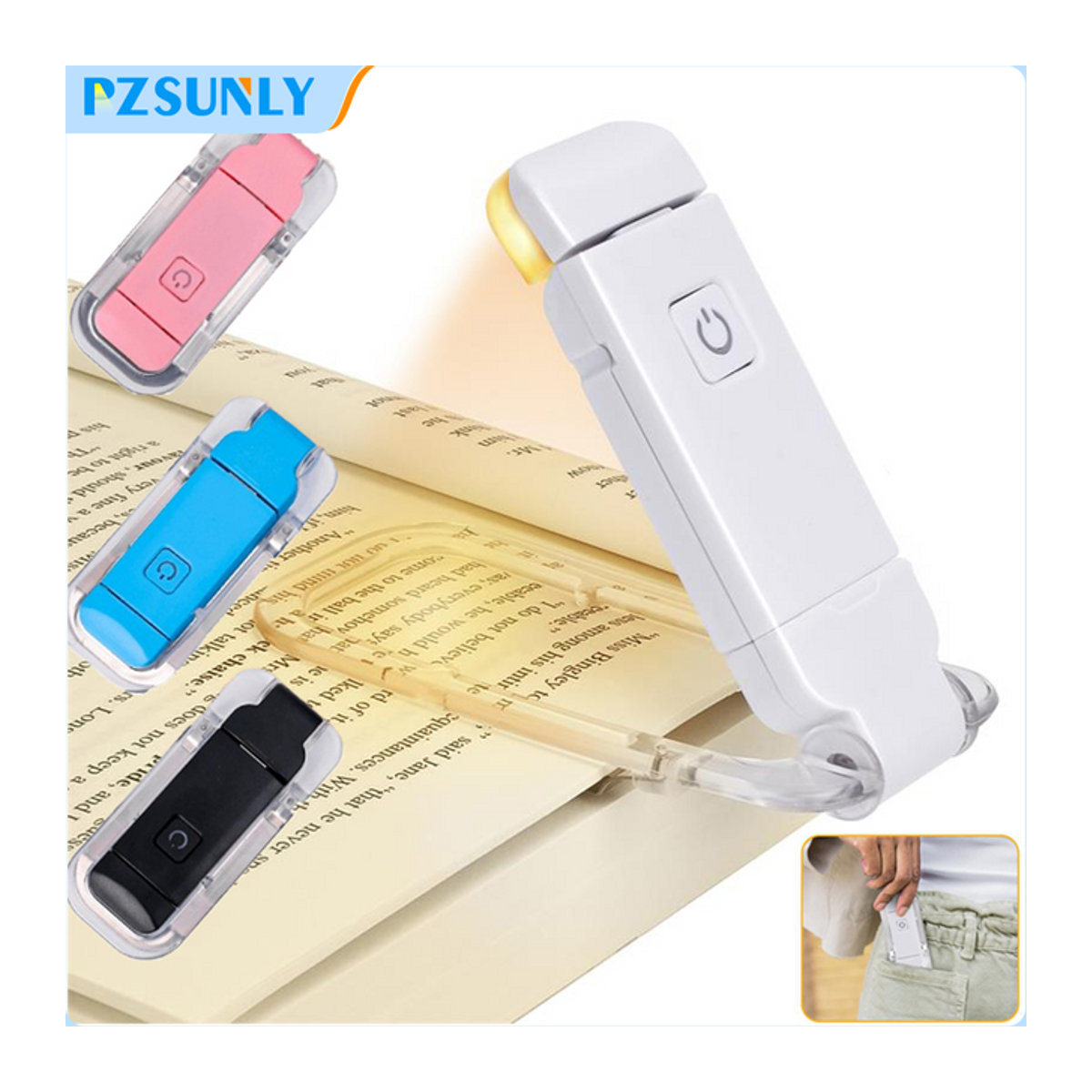 Pzsunly LED USB wiederaufladbares Leselicht mit Augenschutz, minimalistisches Clip-Nachtlicht für Bücher und Schreibtisch - Bild 1