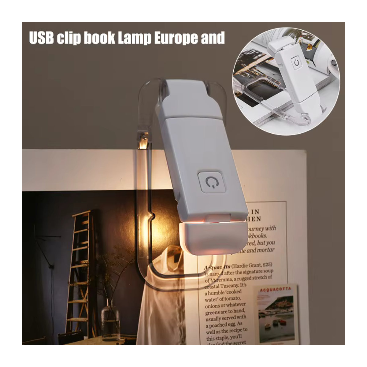 Pzsunly LED USB wiederaufladbares Leselicht mit Augenschutz, minimalistisches Clip-Nachtlicht für Bücher und Schreibtisch - Bild 6