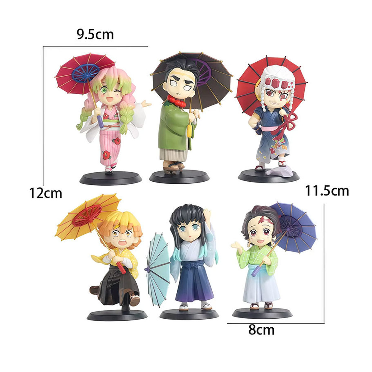 Q-Plum Rain Series Demon Slayer Blind Box Mini-Figuren aus Kunststoff, Kimetsu No Yaiba Sammelfiguren in Mehrfarbig, Desktop-Dekoration - Bild 5