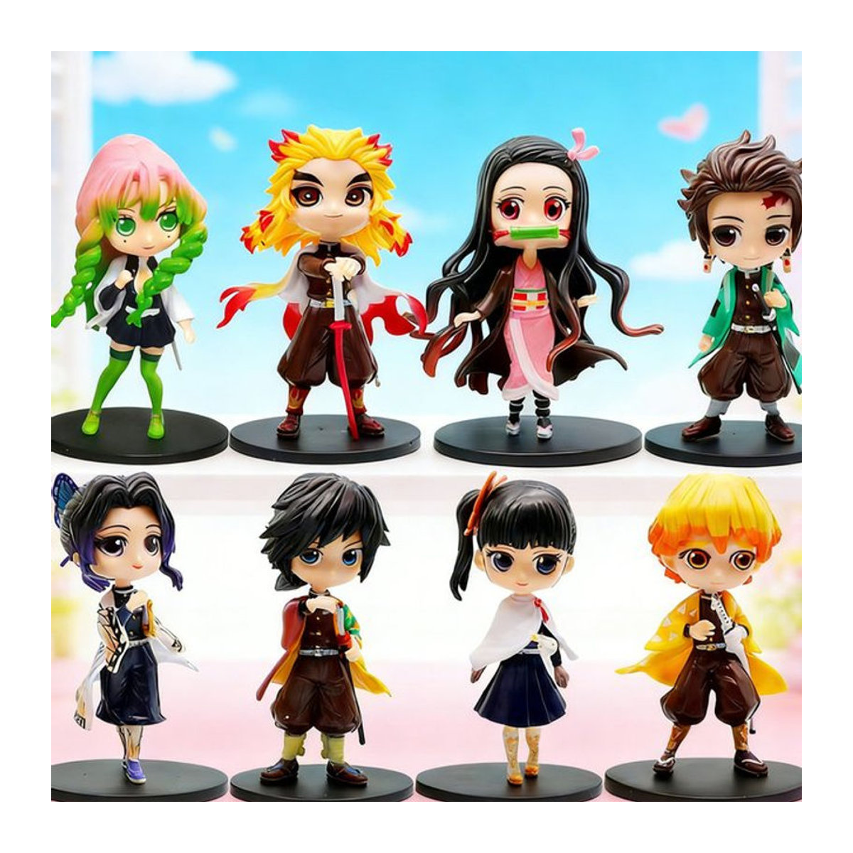 Q Posket Demon Slayer Blindbox-Sets Kimetsu No Yaiba Mini-Figuren aus Kunststoff, mehrfarbig - Bild 1