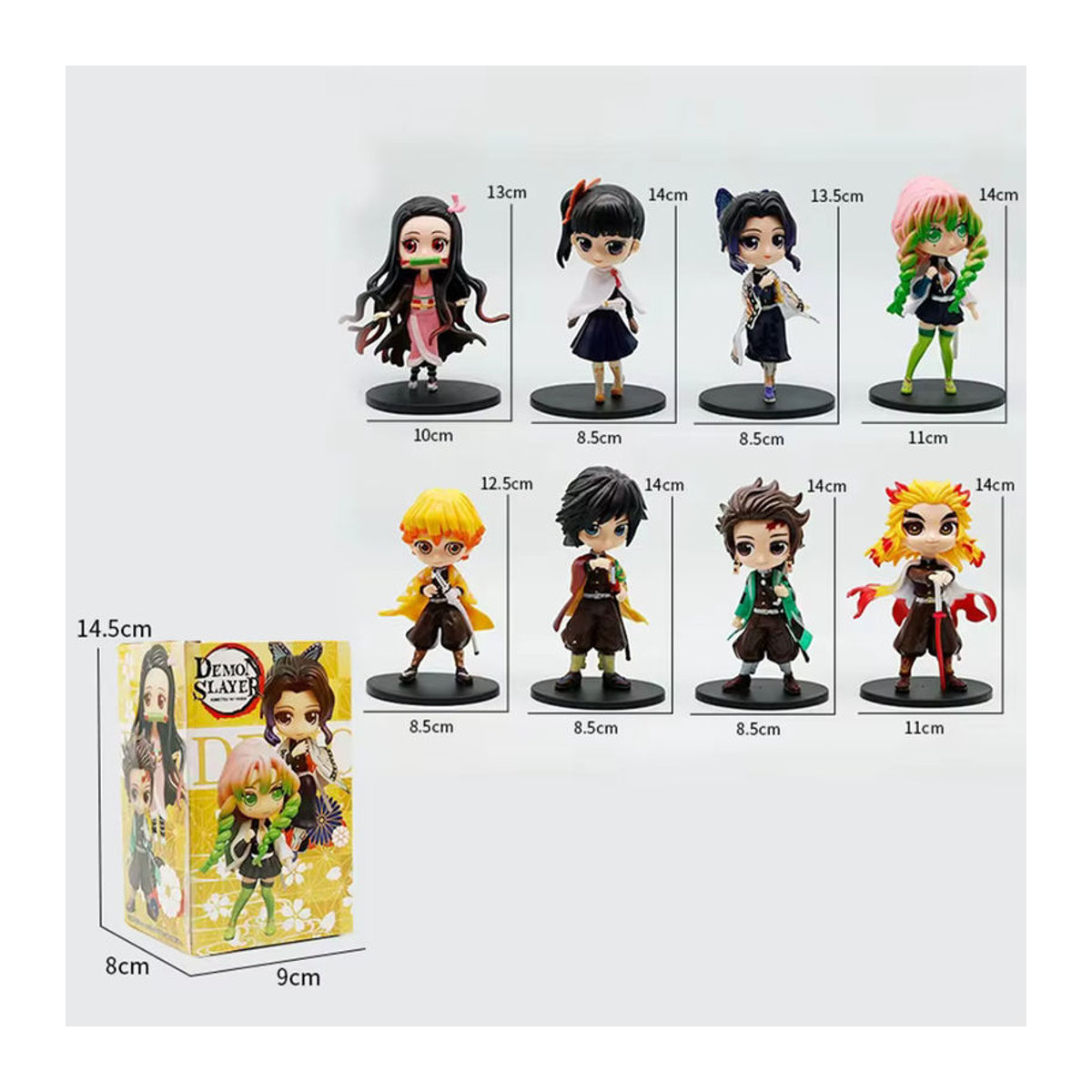 Q Posket Demon Slayer Blindbox-Sets Kimetsu No Yaiba Mini-Figuren aus Kunststoff, mehrfarbig - Bild 2