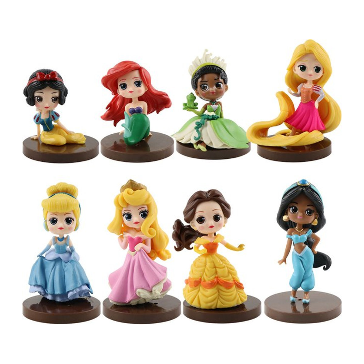 Q Posket Disney Prinzessinnen Figuren Set 8-teilig aus Kunststoff, mehrfarbig, Höhe: 5-8 cm - Bild 1