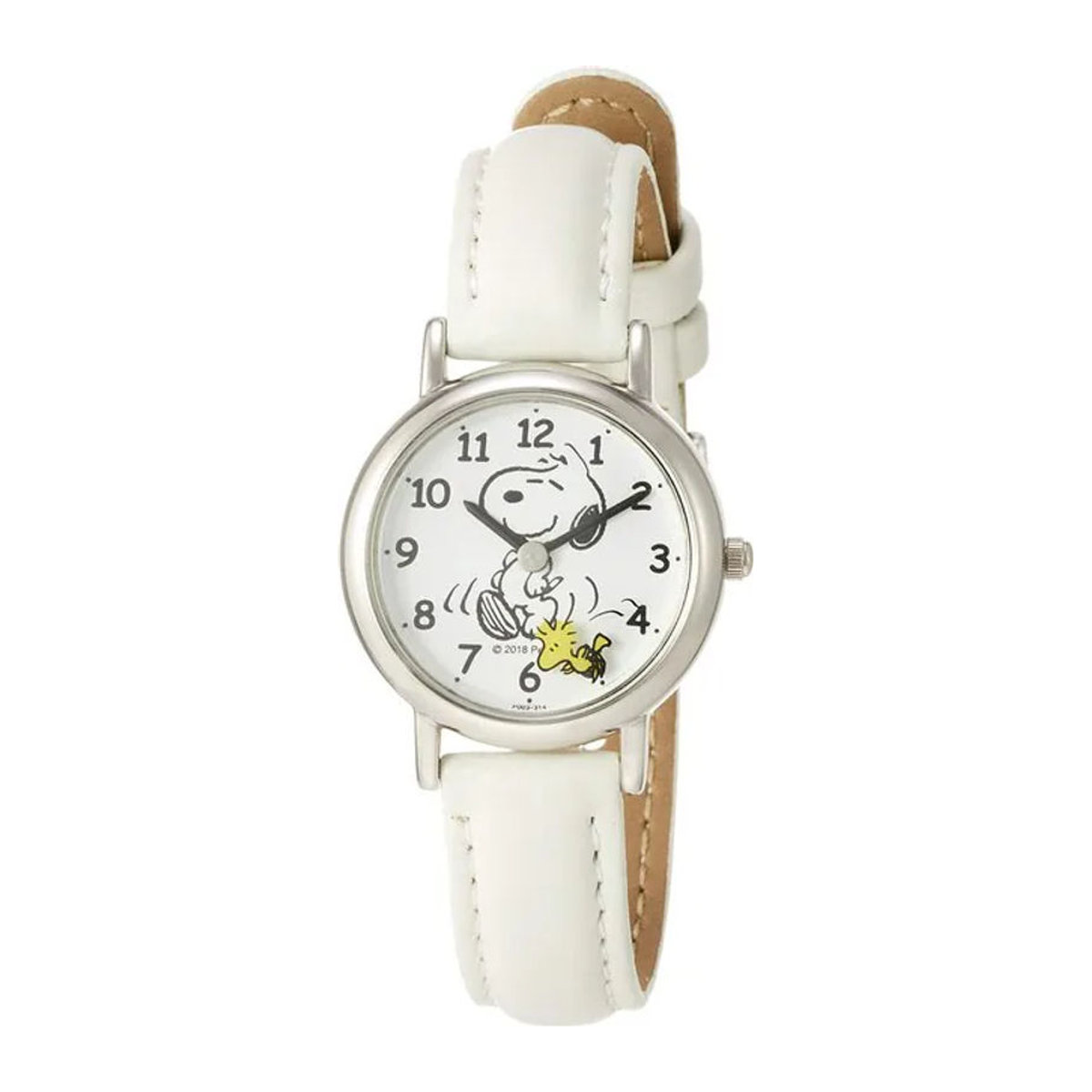 Q&Q Citizen PEANUTS Snoopy Armbanduhr für Damen in Weiß mit Lederarmband - Bild 1