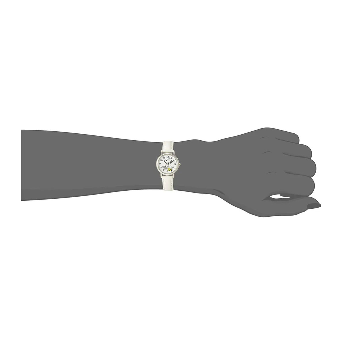 Q&Q Citizen PEANUTS Snoopy Armbanduhr für Damen in Weiß mit Lederarmband - Bild 2