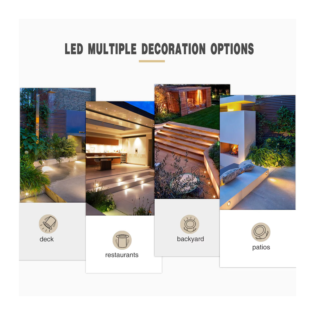 QACA RGB WIFI LED Einbau-Terrassenleuchte IP67 Wasserdicht in Schwarz für Garten und Außenbereich - Bild 2