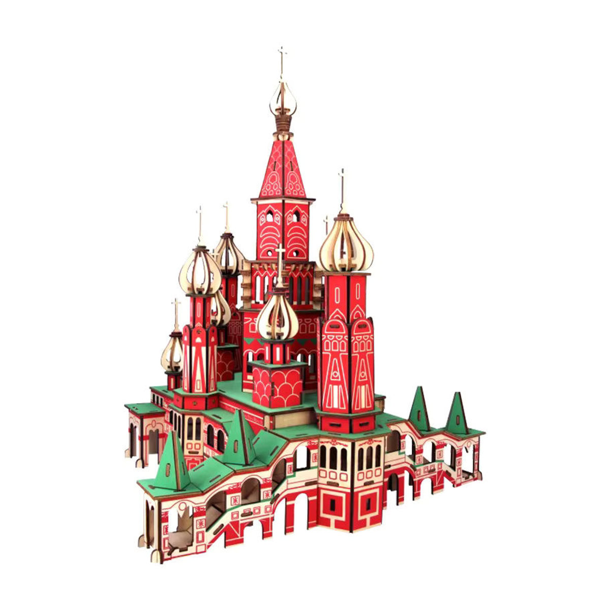 QHPTUOVER 3D Holzpuzzle Kathedrale Sankt Petersburg Mehrfarbiges DIY Modellbausatz als Schreibtischdekoration - Bild 2