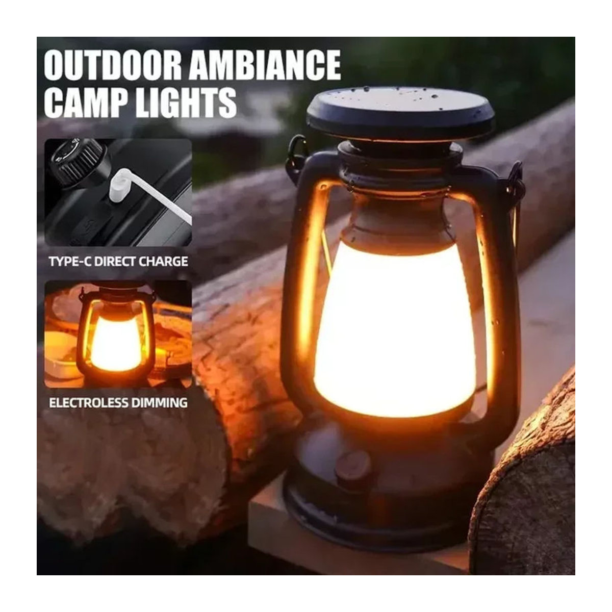 QHSPE Retro LED Schreibtischlampe Schwarz als dekorative Tischleuchte für Camping und Wohnkultur - Bild 1