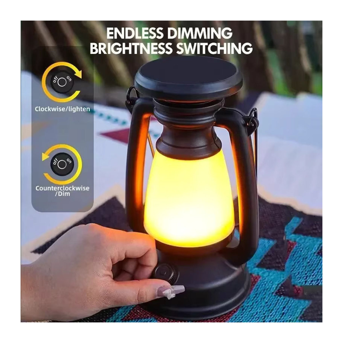 QHSPE Retro LED Schreibtischlampe Schwarz als dekorative Tischleuchte für Camping und Wohnkultur - Bild 4