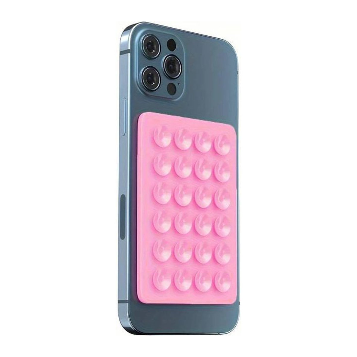 QI CHEN Silikon-Telefonhaltermatte mit Saugnapf, multifunktionaler Wandständer, quadratisch und rutschfest, Rosa - Bild 1