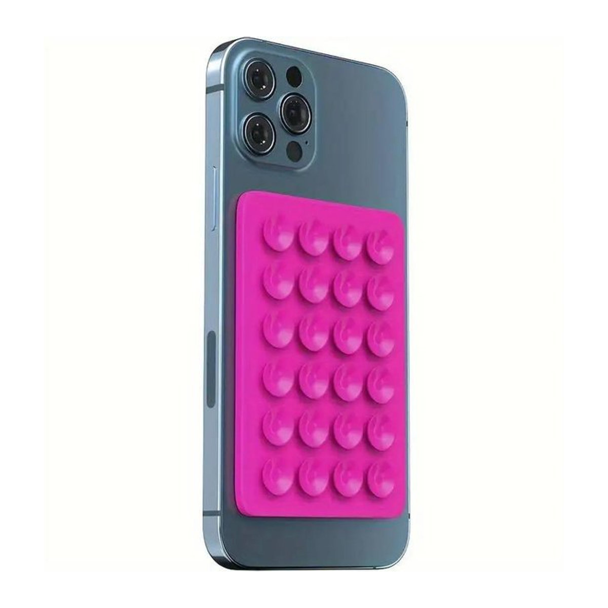 QI CHEN Silikon-Telefonhaltermatte mit Saugnapf, quadratischer Wandständer, rutschfest, Farbe: Rosa Rot - Bild 1