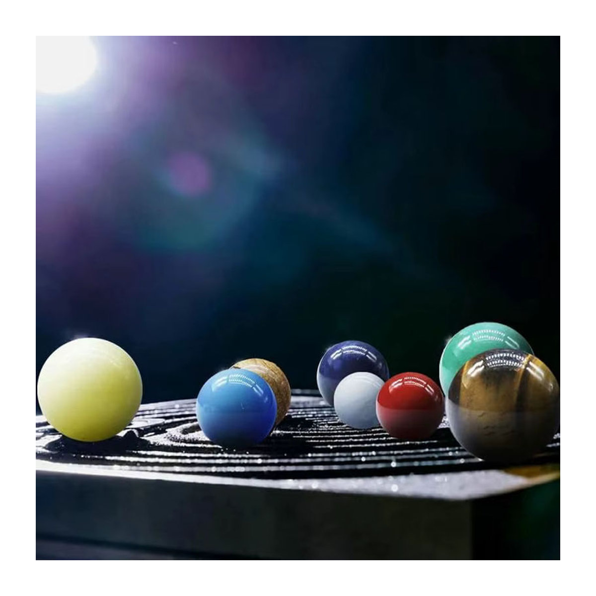 QIAO Kristallkugel-Set mit 9 Planeten des Sonnensystems als dekoratives Modell aus mehrfarbigen Edelsteinen - Bild 3