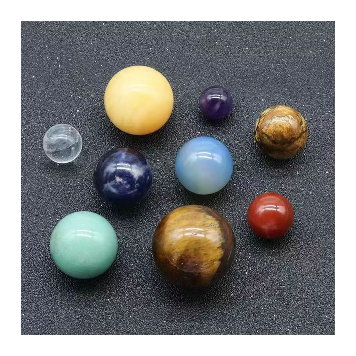 QIAO Kristallkugel-Set mit 9 Planeten des Sonnensystems als dekoratives Modell aus mehrfarbigen Edelsteinen - Bild 6