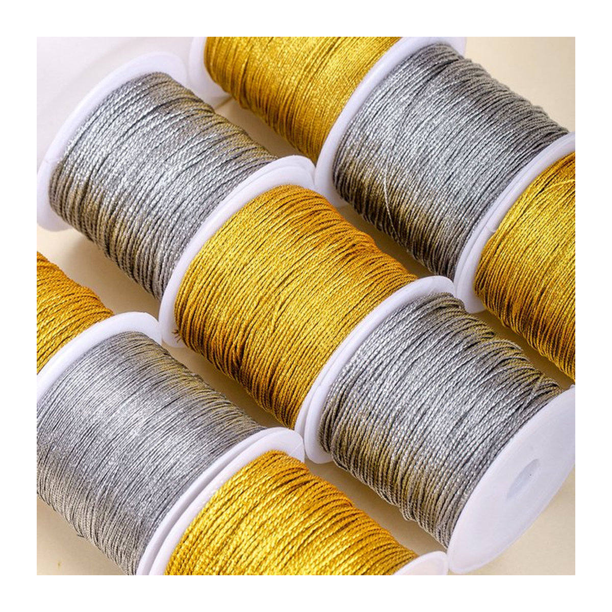 QIAO Metallische Ornamentschnur rund 0,2–1 mm in Silber und Gold als Schmuckfaden für Weihnachtsbaum und Bastelarbeiten - Bild 1
