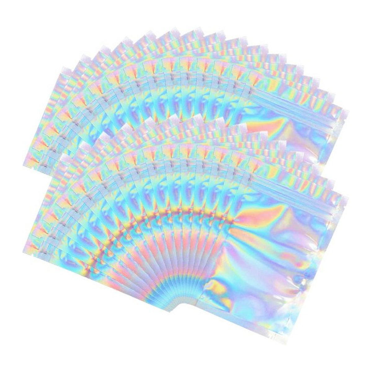 QIAO Mylar holografische wiederverschließbare Beutel, geruchsdichte Folienbeutel mit Druckverschluss in Bunt - Bild 1