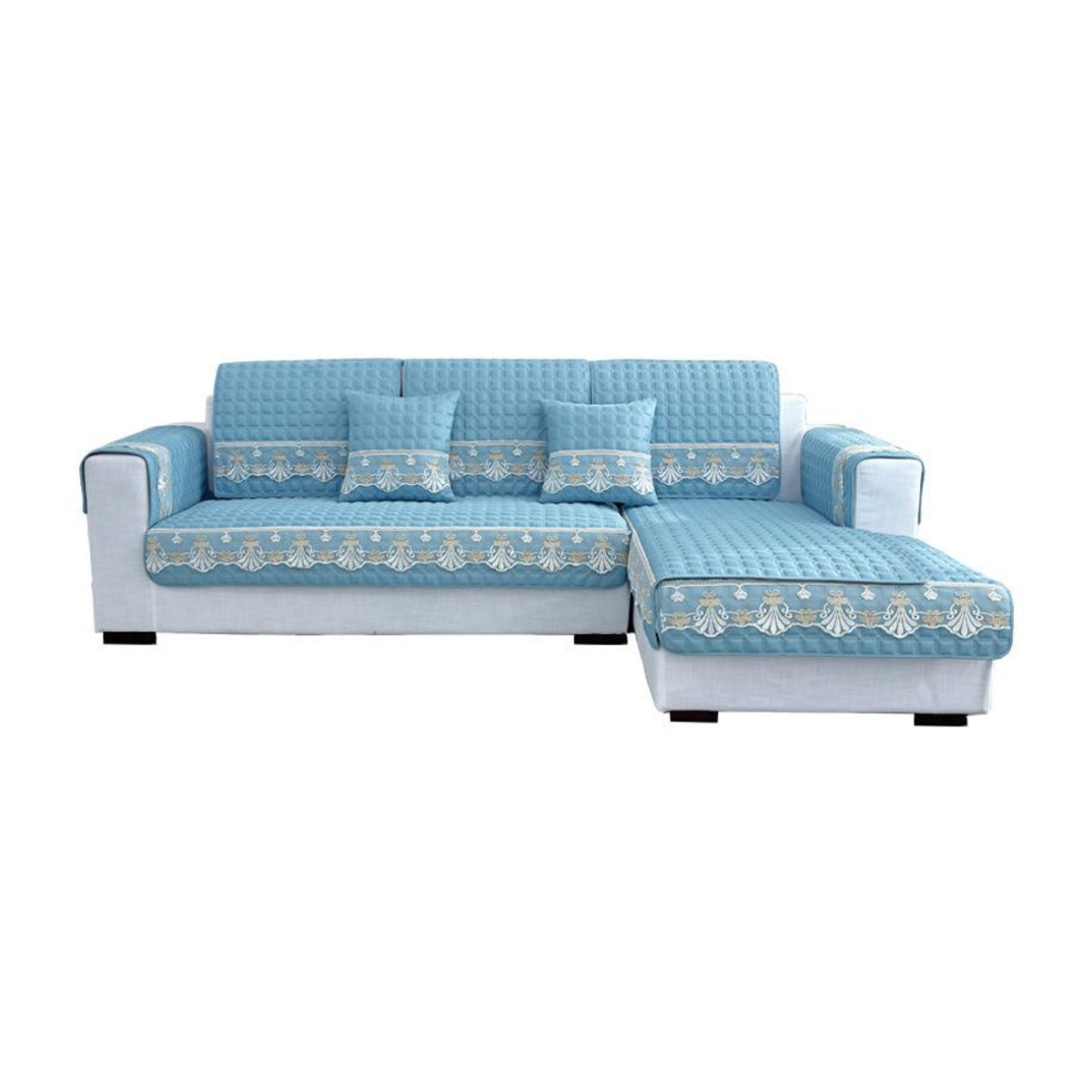 Qiaohao Anti-Rutsch Sofakissen aus Handtuchstoff als Sofaüberwurf für das Wohnzimmer, B/B/H: 70 x 70 cm - Bild 1