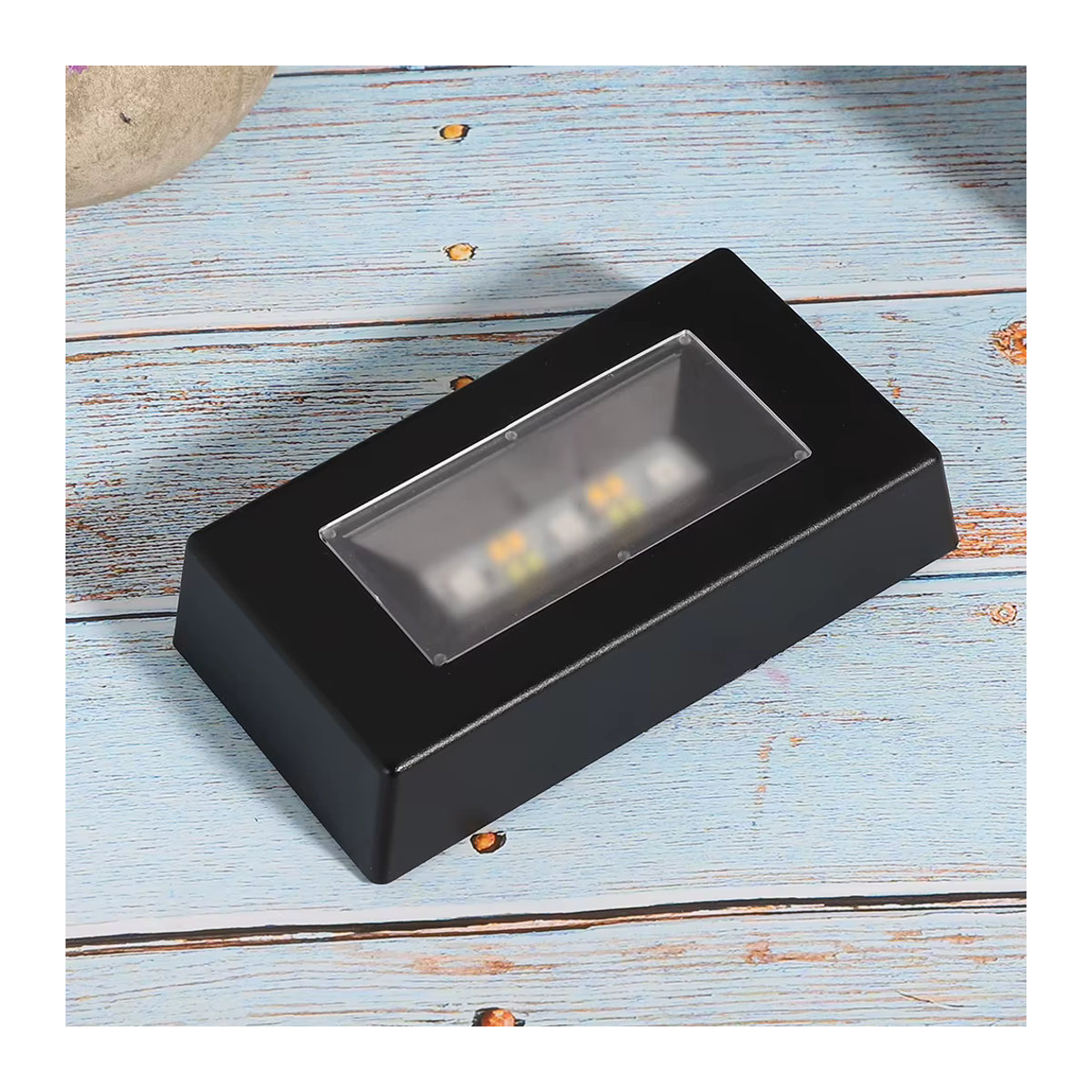 Qiilu LED-Display-Sockel mit Farbwechsel für 3D-Kristallstatuen und Schmuck, Schwarz, Rechteckig - Bild 3